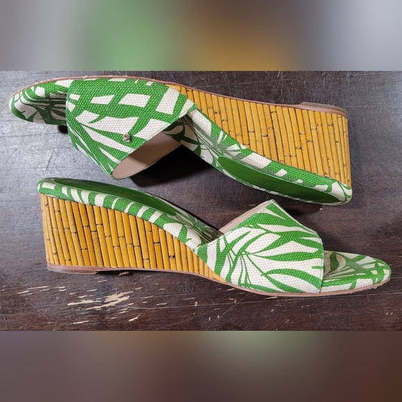 kate spade new york 8.5B Women's Meena palm fronds Wedge Slide Sandals - Picture 4 of 9
